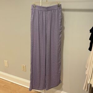 Lilac Wide Leg Satin Pant